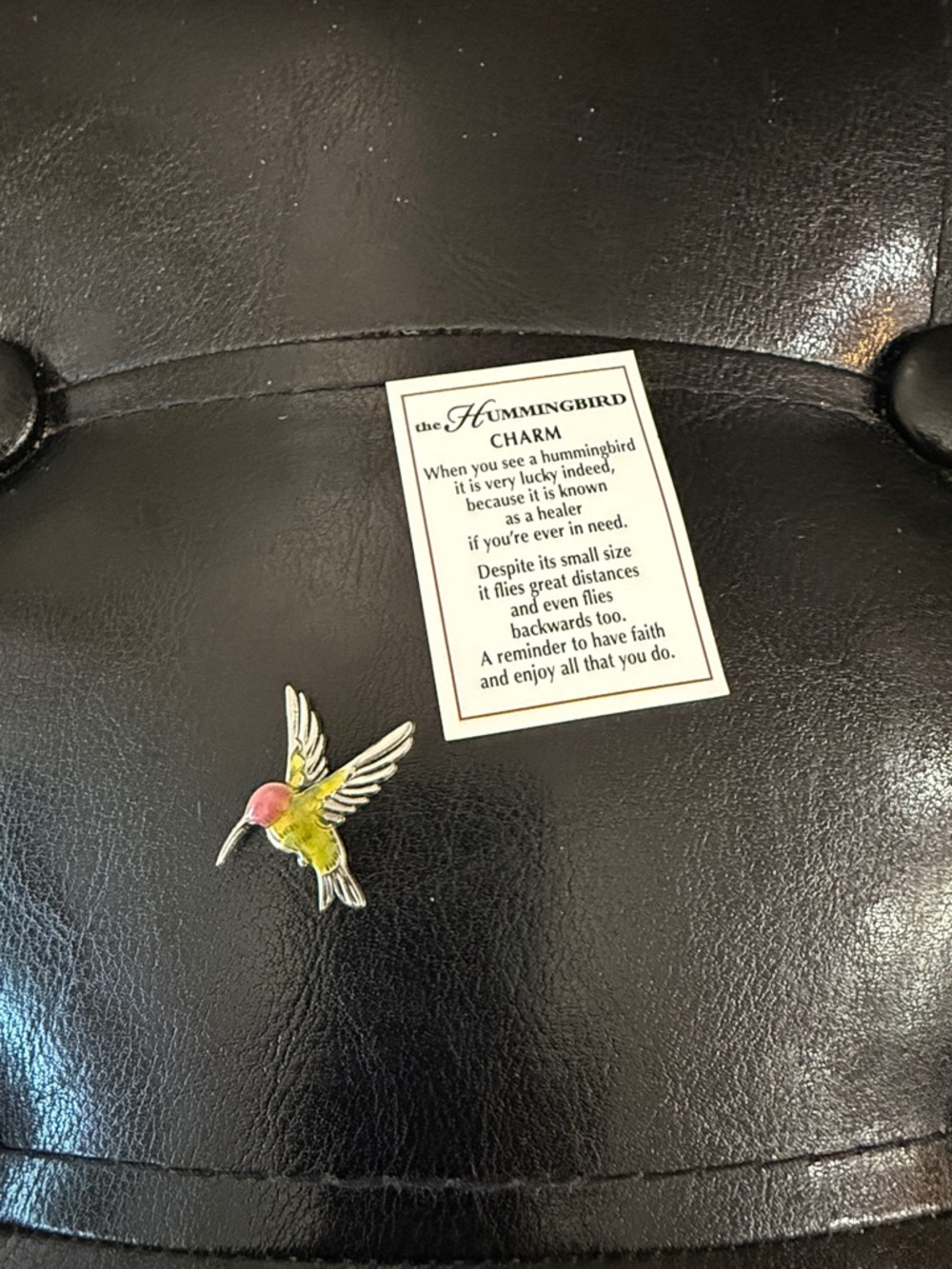 New Ganz Tiny Little Hummingbird Pocket Token Charm & Lucky Inspiration Card